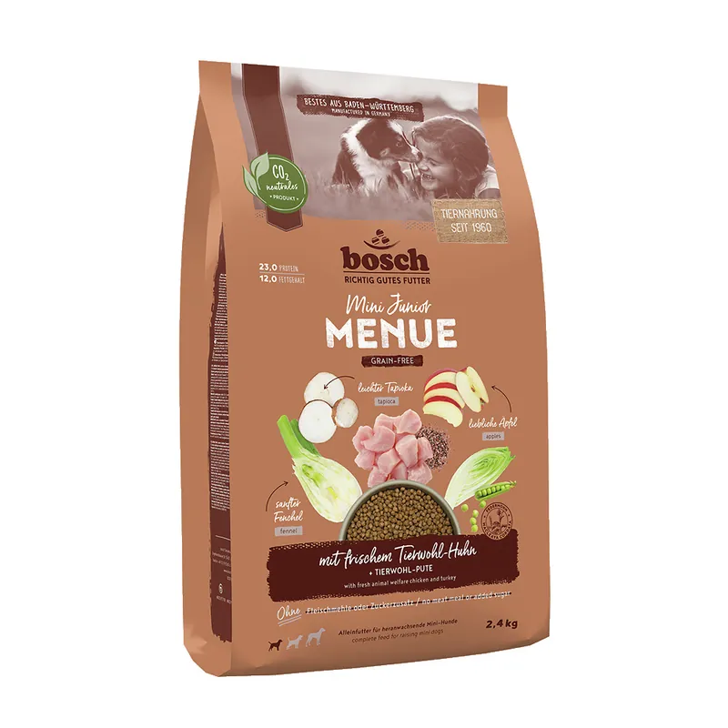 BOSCH MENUE Mini Junior Huhn getreidefrei 2,4 kg Beliebt